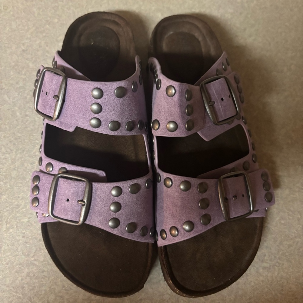 Portland Boot Company Lavender Studded Preppy Whimsigoth Vacation Sandals 8